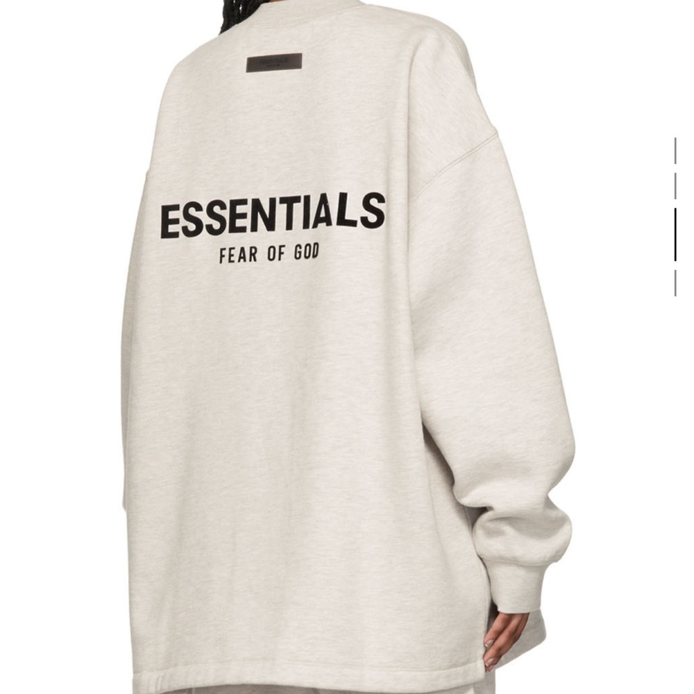 Fear of God Essentials Light Oatmeal Relaxed Sweatshirt XXS